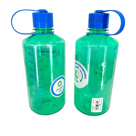 Nalgene 32oz Green Sustaina Water Bottles BPA BPS-Free Set of Two NWT - Picture 5 of 8